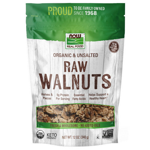 Organic Walnuts Raw And Unsalted 12 oz by Now Foods
