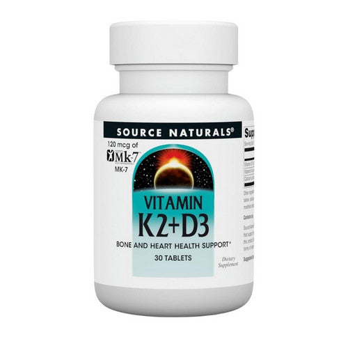 Vitamin K2 Plus D3 30 Tabs by Source Naturals