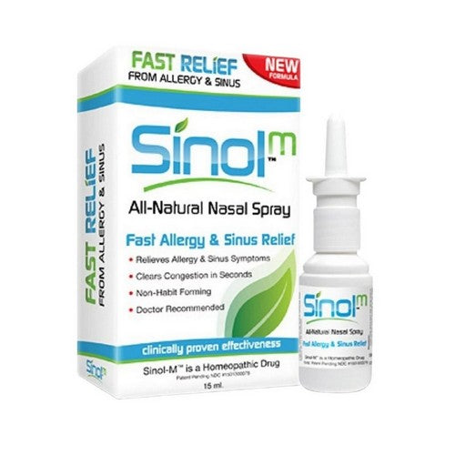 Sinolm All-Natural Nasal Spray Fast Allergy And Sinus Relief 15 Ml by Sinol