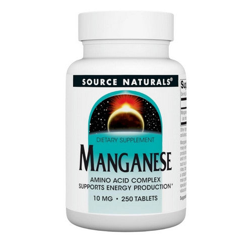 Manganese Chelate 250 Tabs by Source Naturals