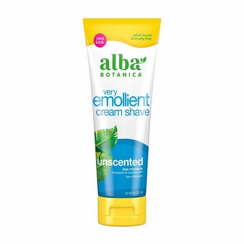Very Emollient Natural Moisturizing Cream Shave Unscented 8 Oz by Alba Botanica