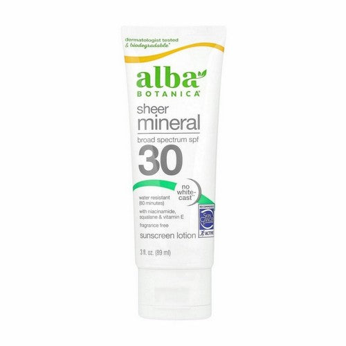 Sheer Mineral Sunscreen Lotion Spf 30 Fragrance Free 3 Oz (Fragrance Free SPF 30) by Alba Botanica
