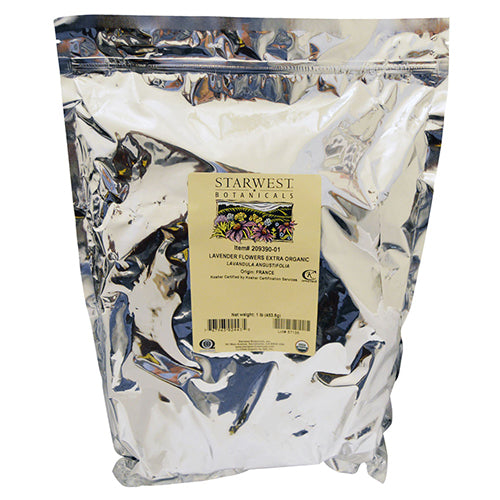 Organic Lavender Flowers Extra Whole 1 Lb by Starwest Botanicals