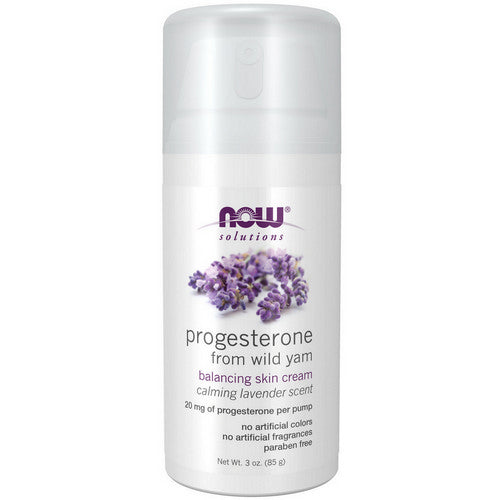 Natural Progesterone Balancing Skin Cream with Lavender 3 Oz by Now Foods