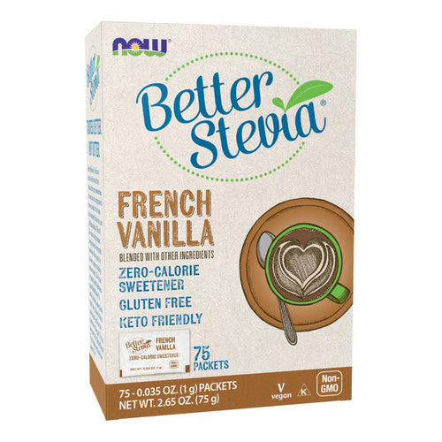 French Vanilla Stevia Packets 75/box by Now Foods