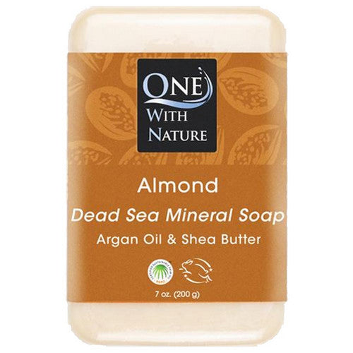 Almond Bar Soap Shea Butter Dead Sea, 7 Oz by One with Nature