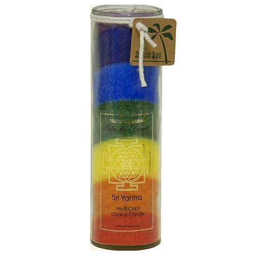 Unscented Chakra Jar Rainbow Sri Yantra 7 Color 16 Oz by Aloha Bay