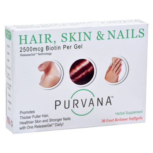 Purvana Hair Skin & Nails 30 Sgel by Wellgenix Health