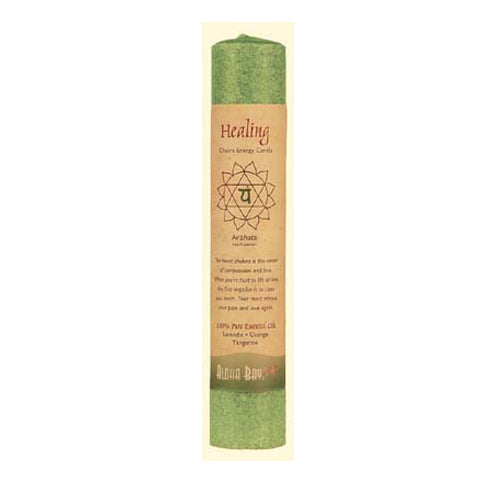 Chakra Pillar Candle 8-Inch Green 11 Oz by Aloha Bay