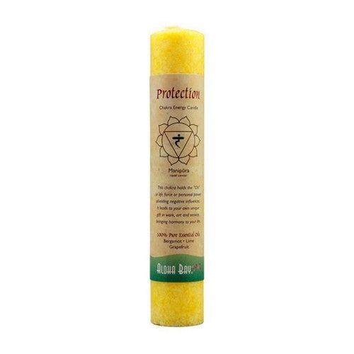 Yellow Protection Chakra Energy Pillar Candle 8 Inches by Aloha Bay