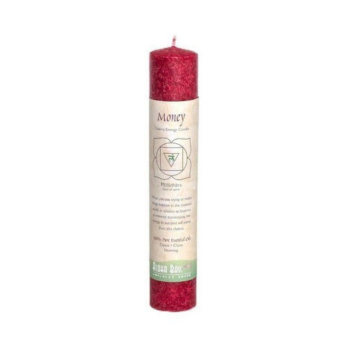 Chakra Pillar Money Red Candle 8 Inches 1 Each by Aloha Bay