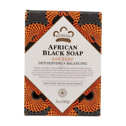 African Black Detoxifying Bar Soap With Shea Butter 5 Oz by Nubian Heritage