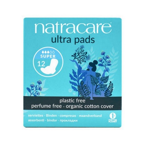 Ultra Pads With Wings Super 12 Count by Natracare