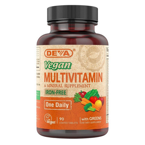 Vegan Multivitamin And Mineral Supplement Iron Free 90 Tab by Deva Vegan Vitamins