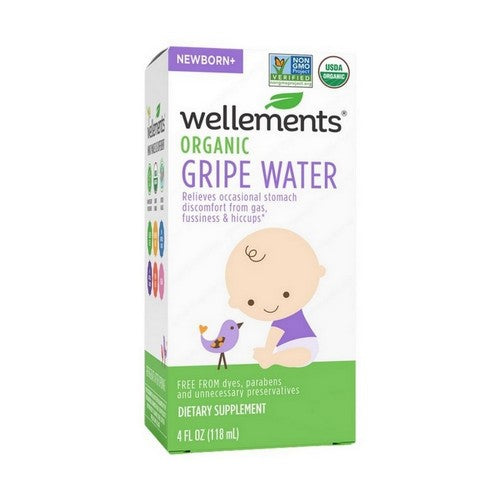 Organic Baby Gripe Water Newborn Plus 4 Oz by Wellements
