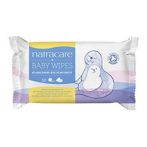 Baby Wipes With Organic Chamomile Apricot And Sweet Almond Oil 50 Count by Natracare