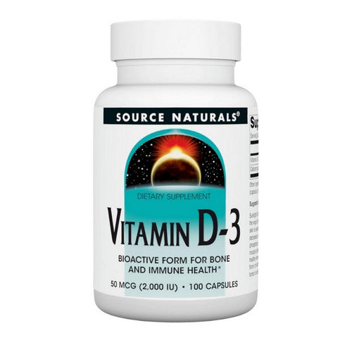 Vitamin D 2000 IU 100 caps by Source Naturals