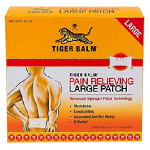 Pain Relieving Hydrogel Patch Large 8X4 Inch 4 Count  8 x 4 Inches by Tiger Balm