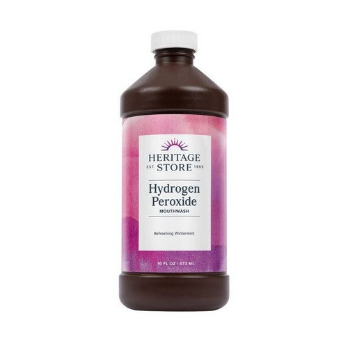 Hydrogen Peroxide Mouthwash Wintermint 16 Oz by Heritage Store