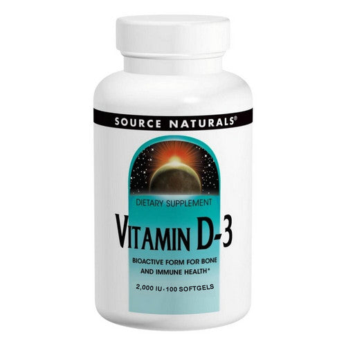 Vitamin D-3 100 Softgels by Source Naturals