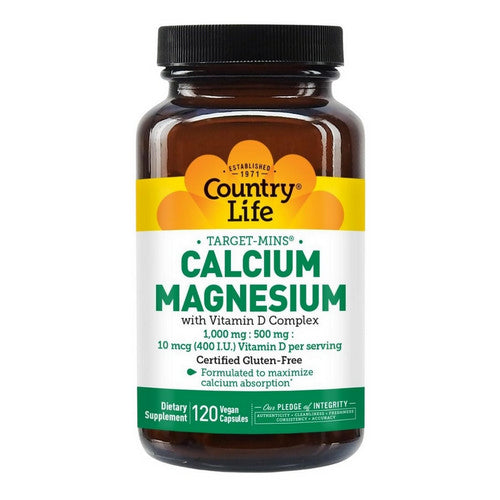CalciumNo ChangeMagnesium With Vitamin D Complex 120 Vegan Capsules (400 I.U) by Country Life