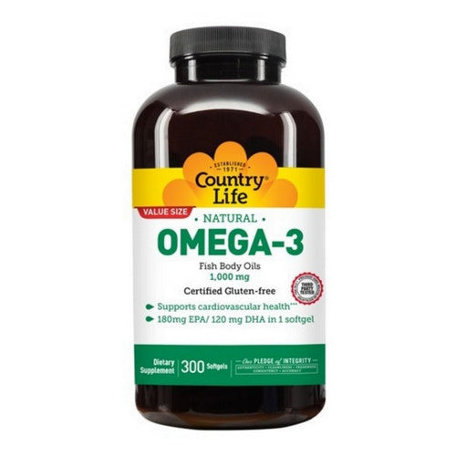 Omega 3, Fish Body Oil 300 Softgels by Country Life