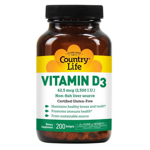 Vitamin D3 200 Softgels by Country Life