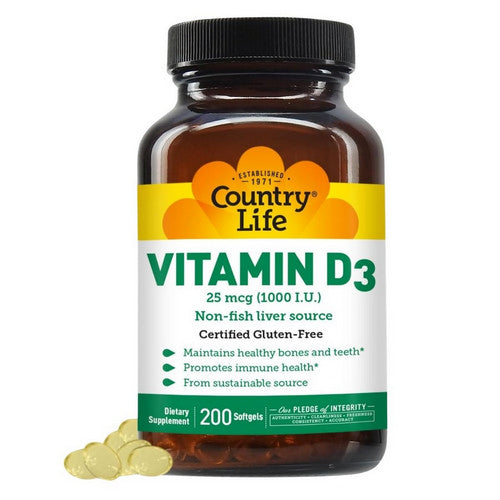Vitamin D3 200 Softgels by Country Life