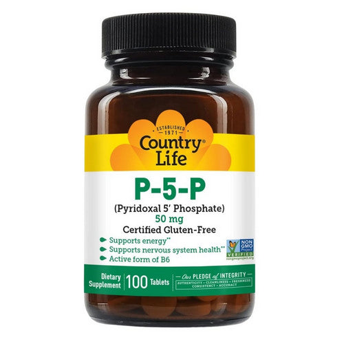 P-5-P Pyridoxal 5 Phosphate 100 Tabs by Country Life