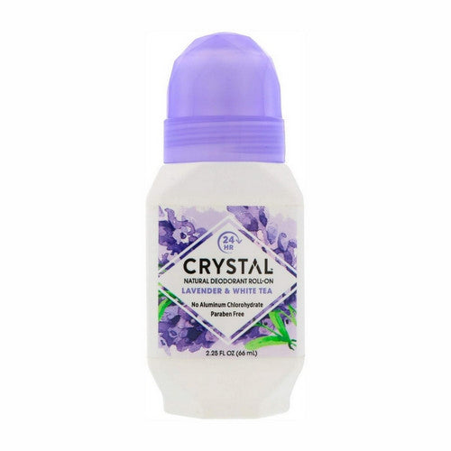 Mineral-Enriched Deodorant Roll-On Lavender And White Tea 2.25 Oz by Crystal
