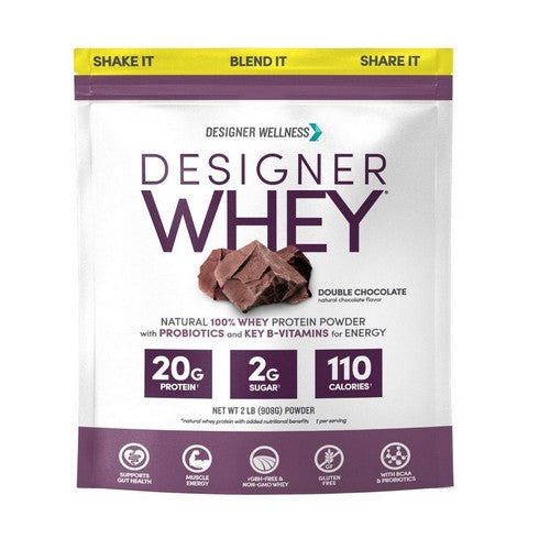 Designer Natural 100% Whey Protein Powder Double Chocolate 2 Lbs by Designer Whey