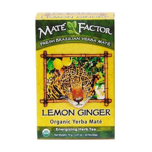 Organic Yerba Mate Tea Lemon Ginger 20 Bags by The Mate Factor