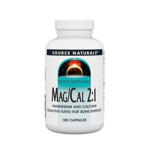 Magnesium and Calcium 2:1 180 Caps by Source Naturals