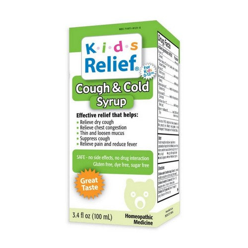Kids Relief Cough And Cold Syrup 0-12 Years 3.4 Oz by Homeolab