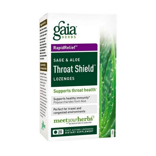 Throat Shield Sage & Aloe Lozenges 20 CT by Gaia Herbs