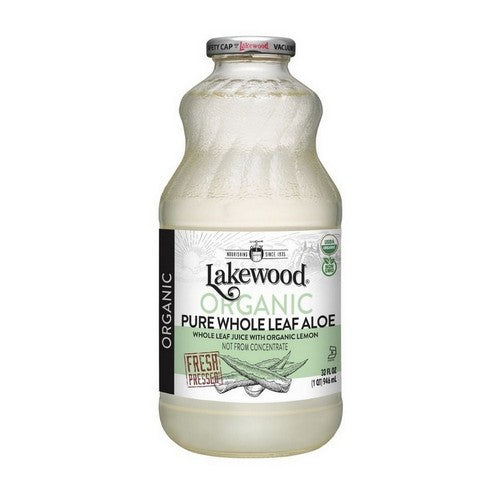 Organic Whole Leaf Aloe Lemon 32 Oz by Lakewood Organic