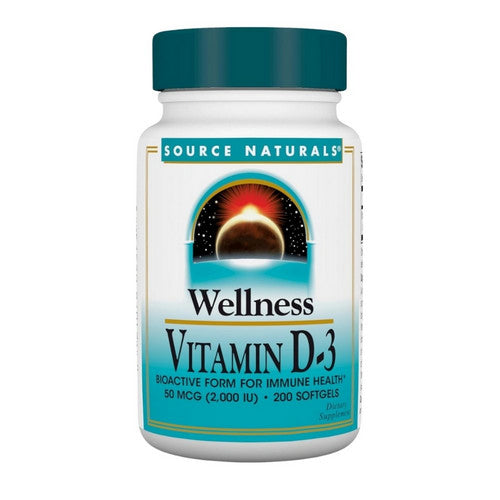 Wellness Vitamin D-3 200 Softgels by Source Naturals