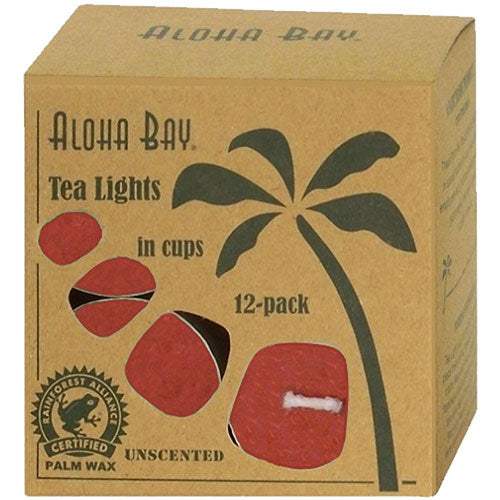 Candle Glass Tea Light Red, 12/0.7 OZ by Aloha Bay