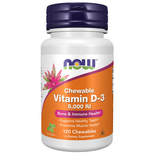Vitamin D-3 Mint Chewables 120 Count by Now Foods