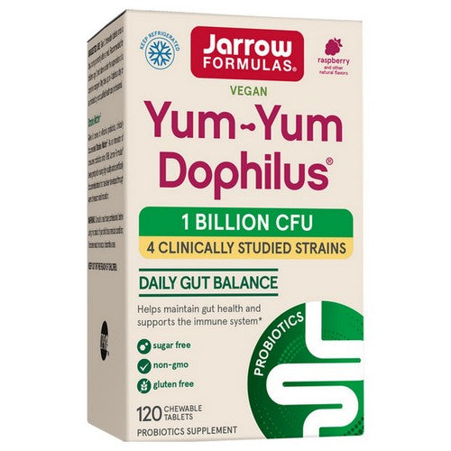 Yum Yum Dophilus Natural Raspberry 120 Chewable Tablets by Jarrow Formulas