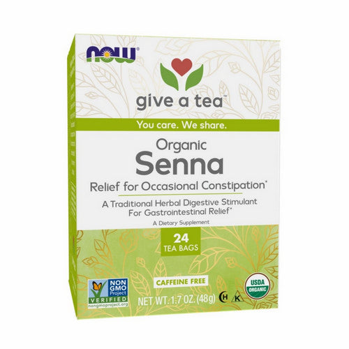 Real Tea Organic Senna Tea Caffeine Free 24 Tea Bags by Now Foods