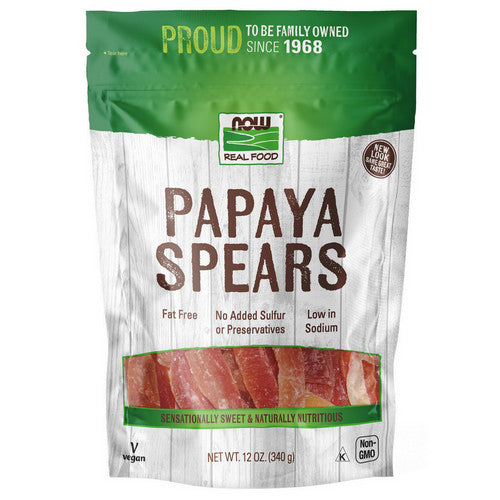 Papaya Spears Low Sugar 12 oz by Now Foods