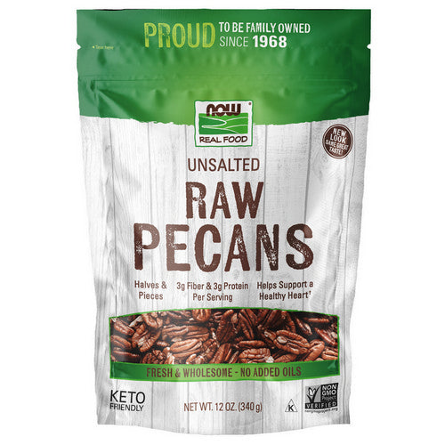 Pecans Halves and Pieces Raw 12 oz by Now Foods