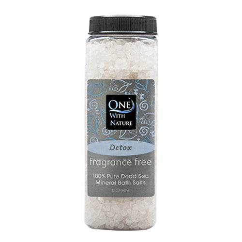 Bath Salts Dead Sea Minerals/Fragrance Free 32 Oz by One with Nature