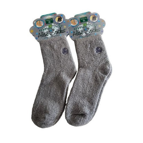 Socks Aloe Infused Grey 2 Pairs by Earth Therapeutics