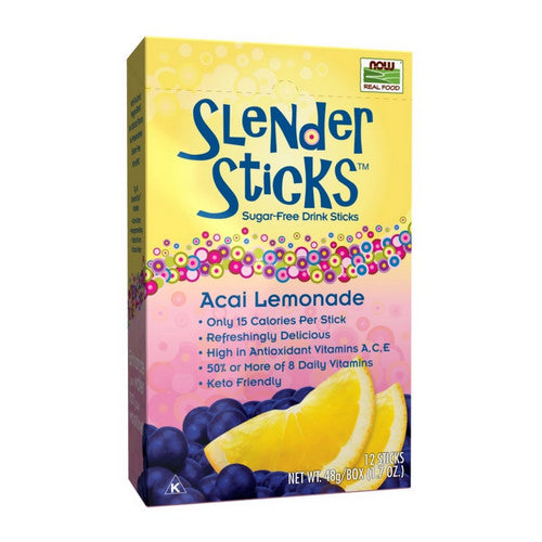 Sugar Free Drink Sticks Acai Lemonade 12 sticks, 1.7 oz by Now Foods