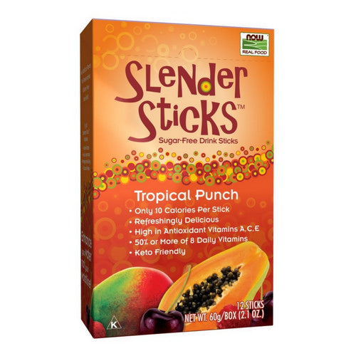 Sugar Free Drink Sticks Tropical Punch with Fiber 12 sticks, 2.1 oz by Now Foods