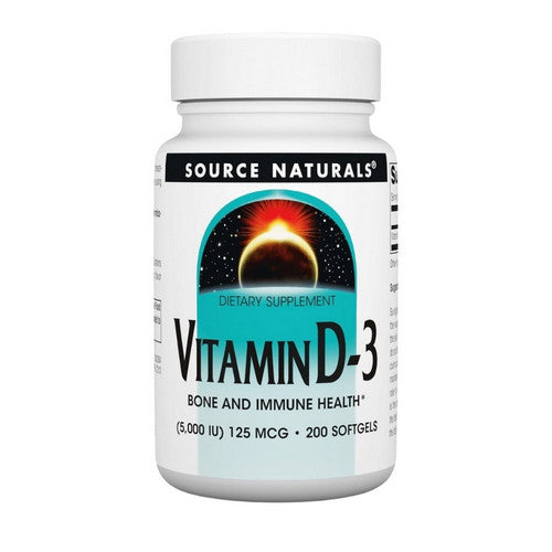 Vitamin D-3 200 softgels by Source Naturals