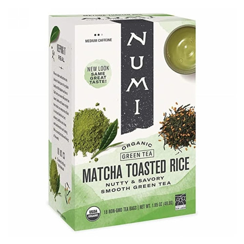 Matcha Toasted Rice Medium Caffeine 18 Bags by Numi Tea