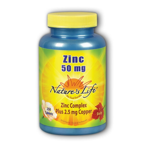 Zinc 250 tabs by Nature's Life
